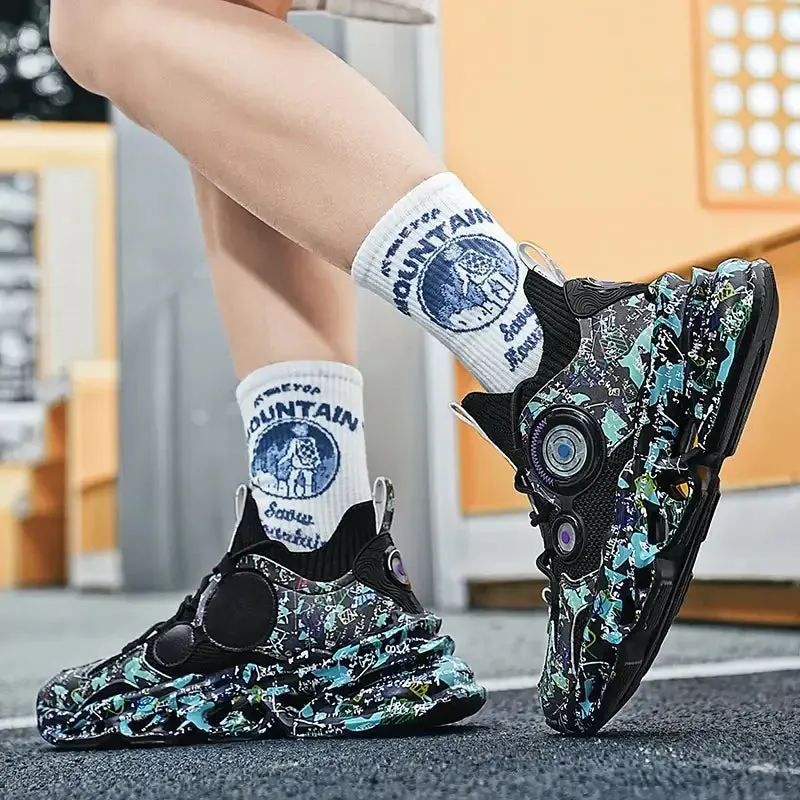 Aesthetic Graffiti Platform Breathable Sneakers