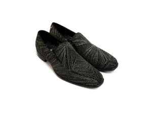 After Midnight Geometric Glitter Formal Loafer in Black & Silver