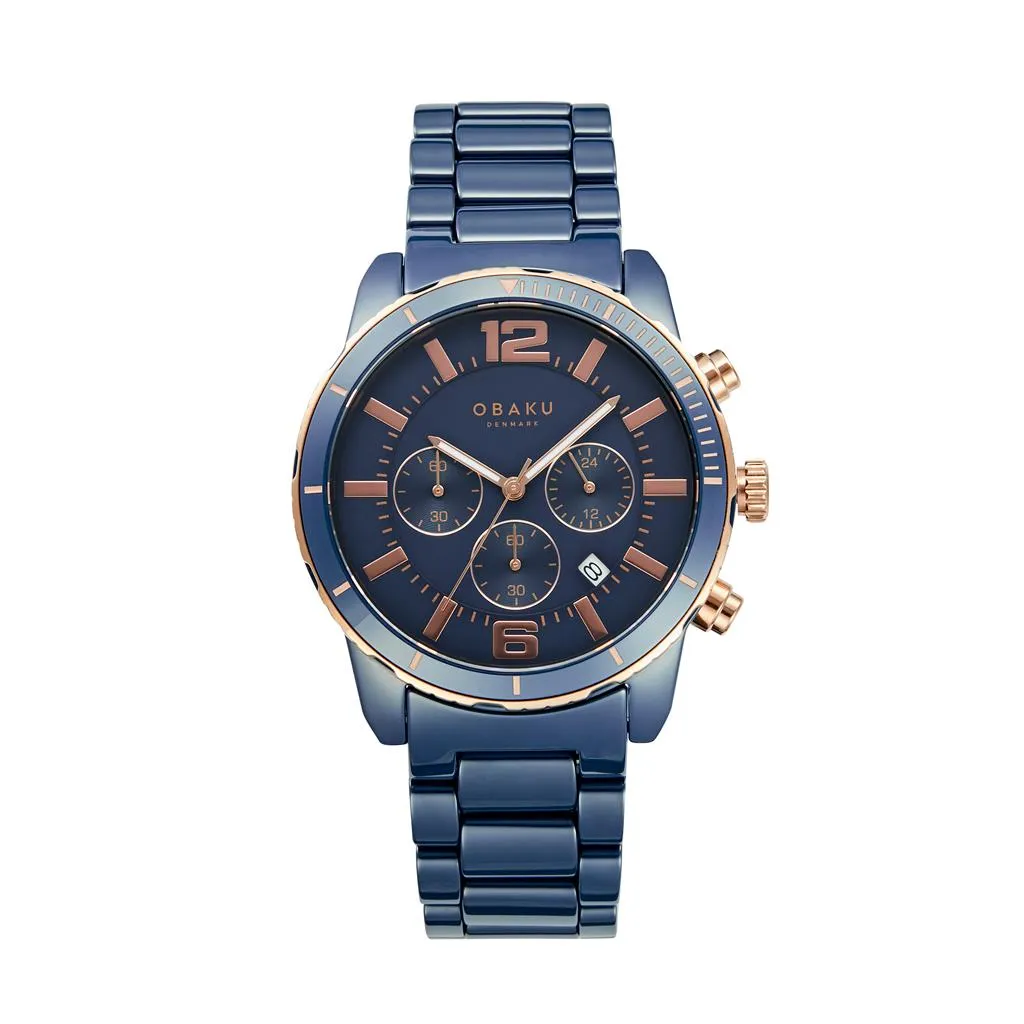 Blue Ceramic Falk Oxford Men's Watch by Obaku