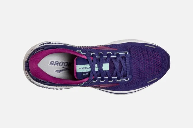 Brooks Womens Adrenaline GTS 22 B Running Shoe - Navy