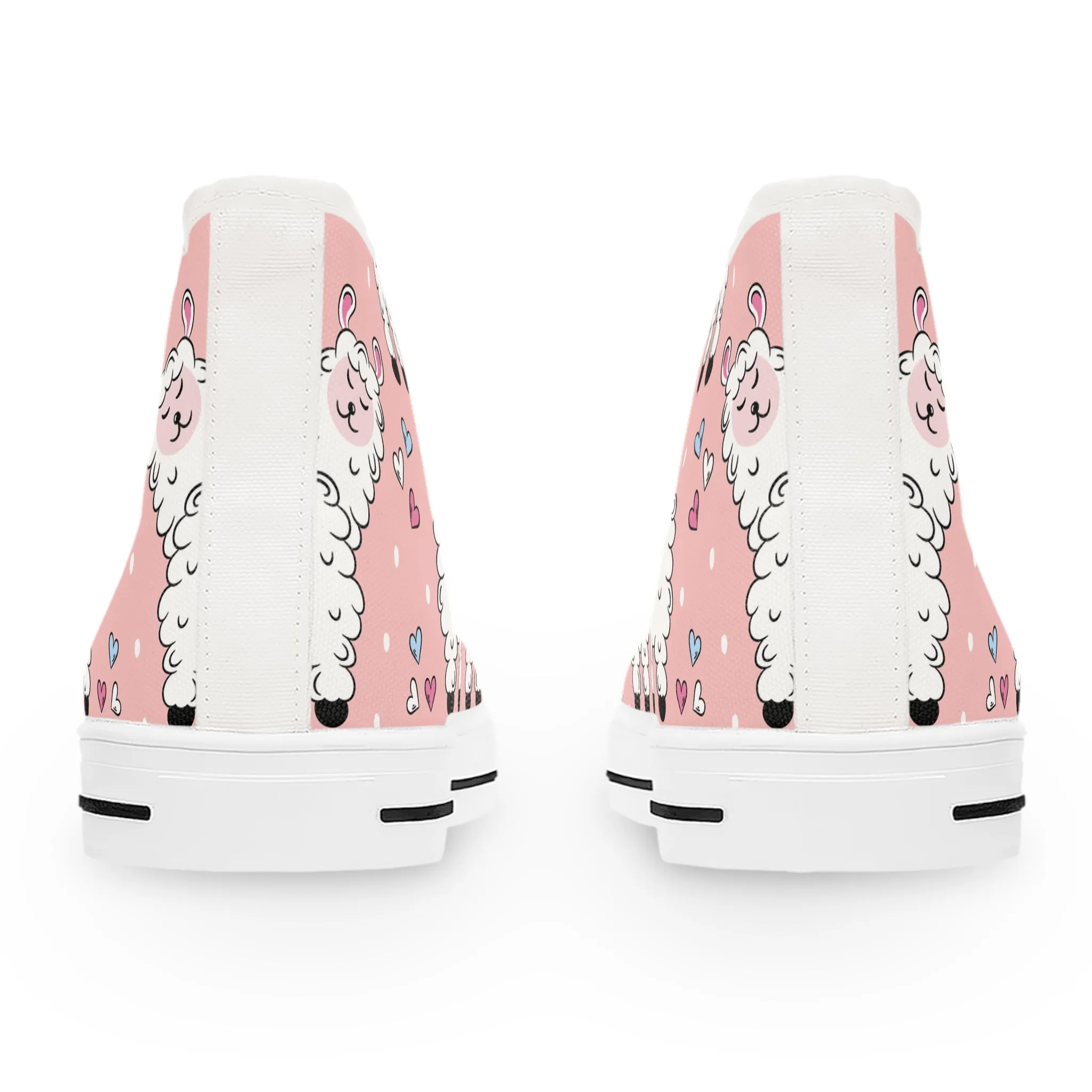 Cute Pink Llama Women's High Top Sneakers