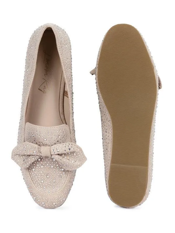 Dewdrops Embellished Casual Bow Loafers