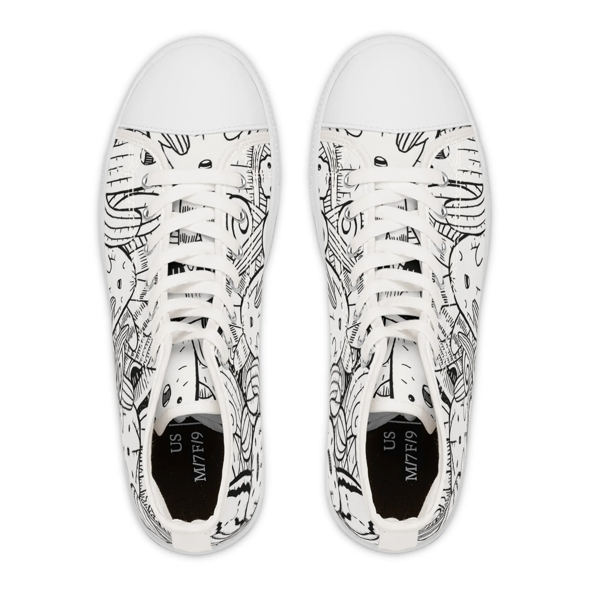 Doodle Cactus - Inovax Women's Hight Top Sneakers