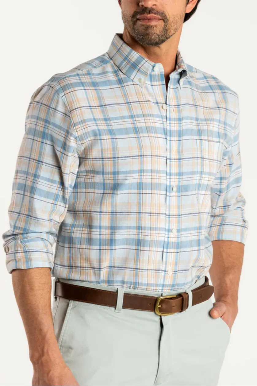 Duck Head Kinston Plaid Shirt Sky Blue