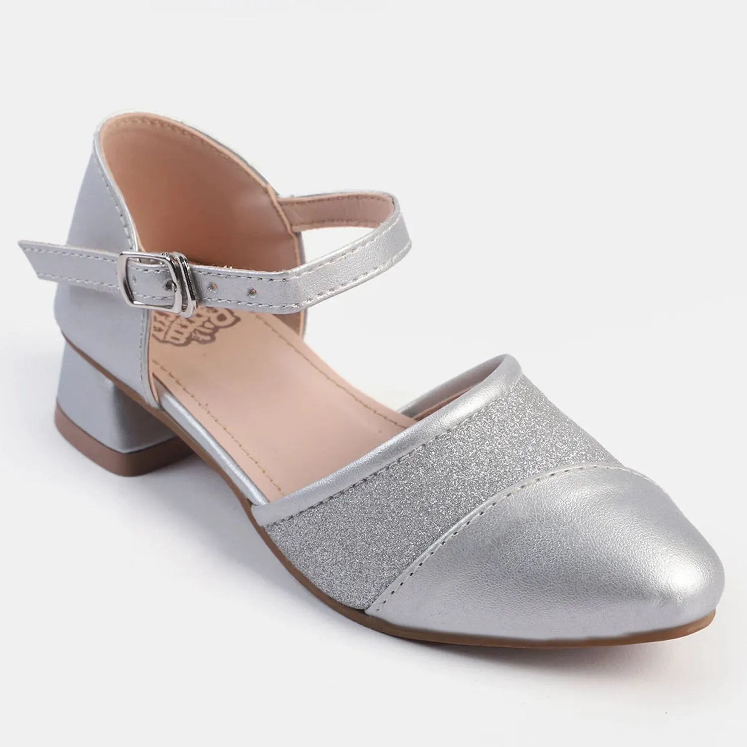 Girls Pumps Heels 456-45-SILVER