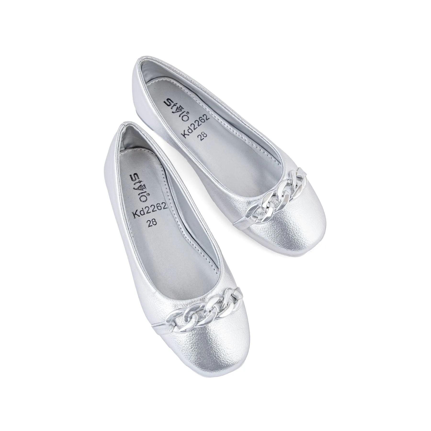 Girls Silver Formal Pumps KD2262