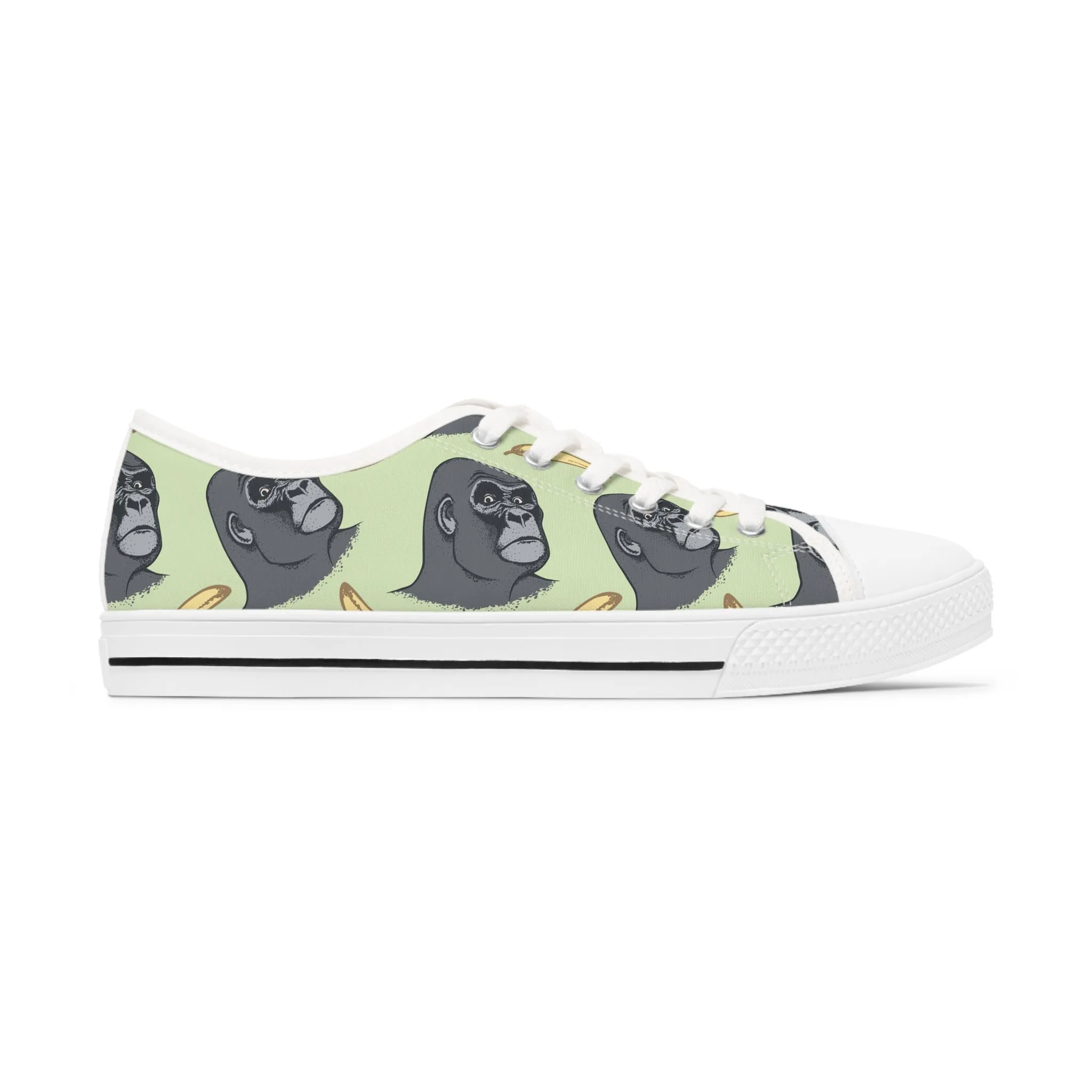 Gorilla and Banana Women's Low Top Sneakers