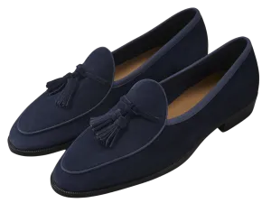 Grand Seine Tassel Loafers in French Navy Noble Suede