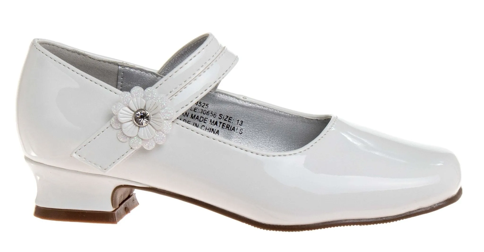 Josmo Girls White Flower MJ Dress Shoes (Little Kid/Youth)