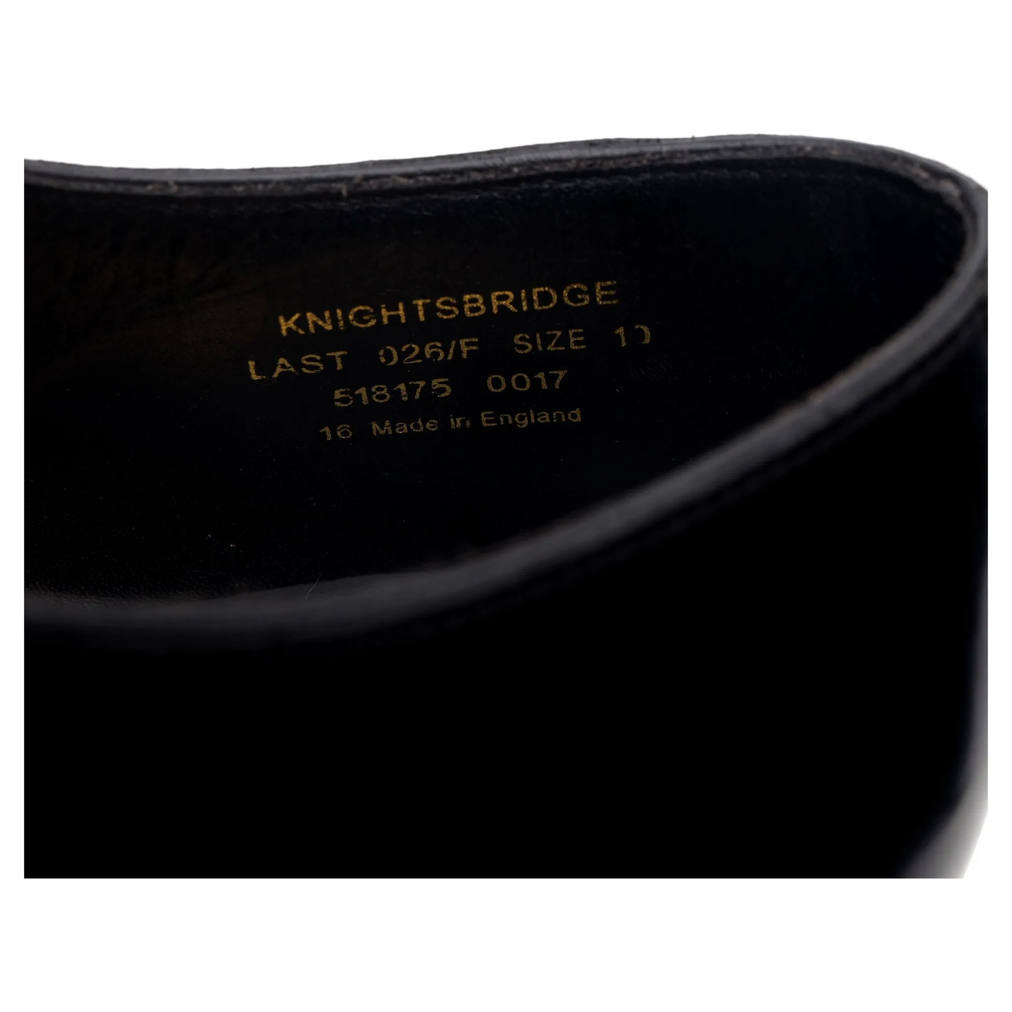 'Knightsbridge' Black Leather Oxford UK 10 F