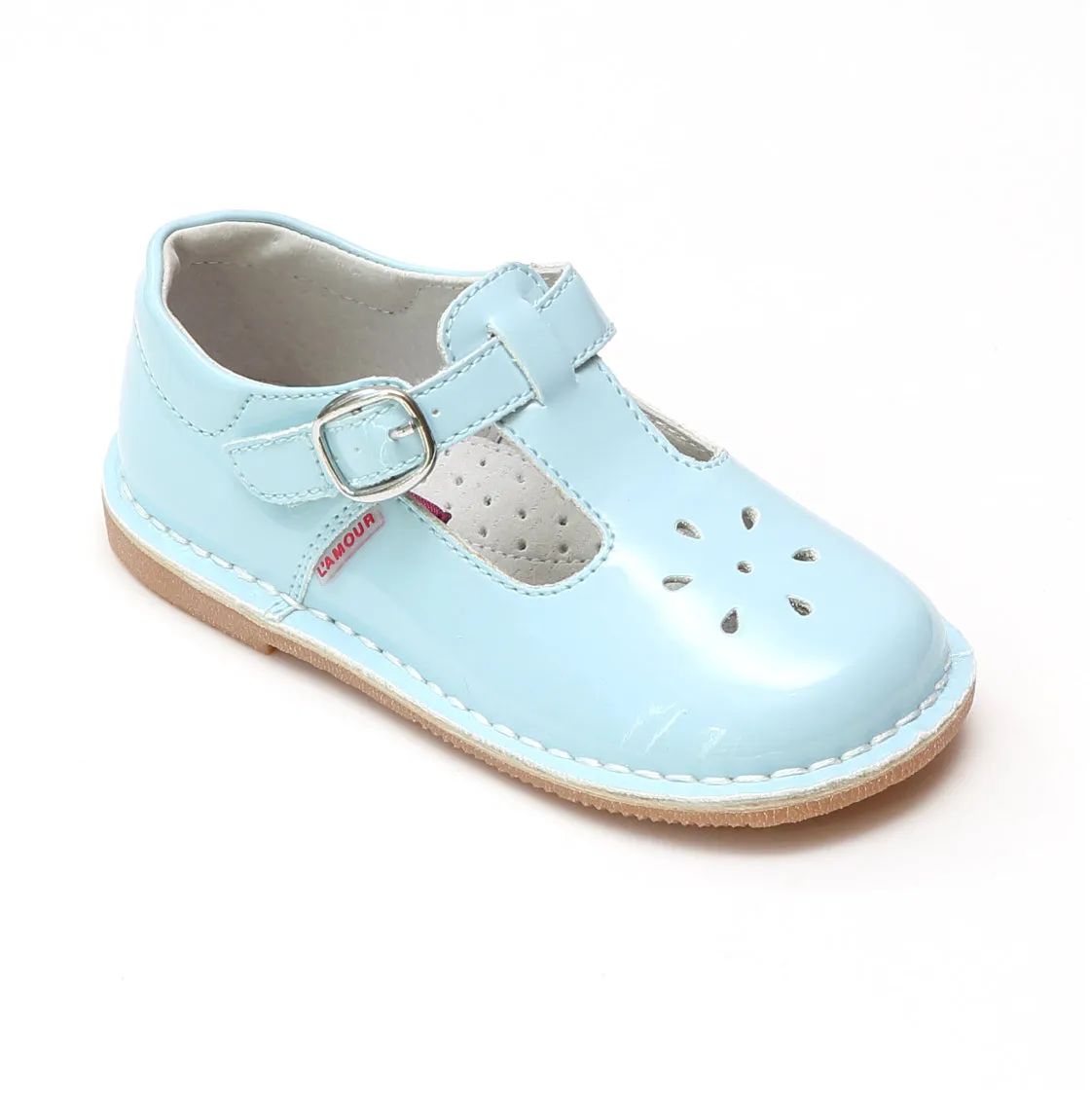 L'Amour Girls Joy Classic Patent T-Strap Mary Janes