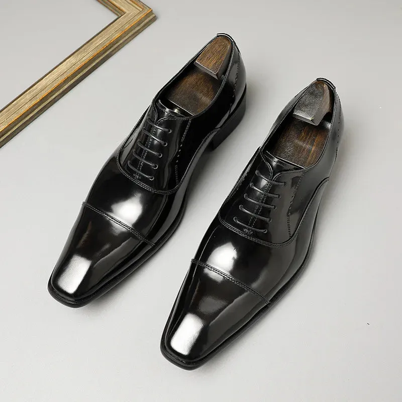 Luxury Shiny Pigskin Leather Shoes