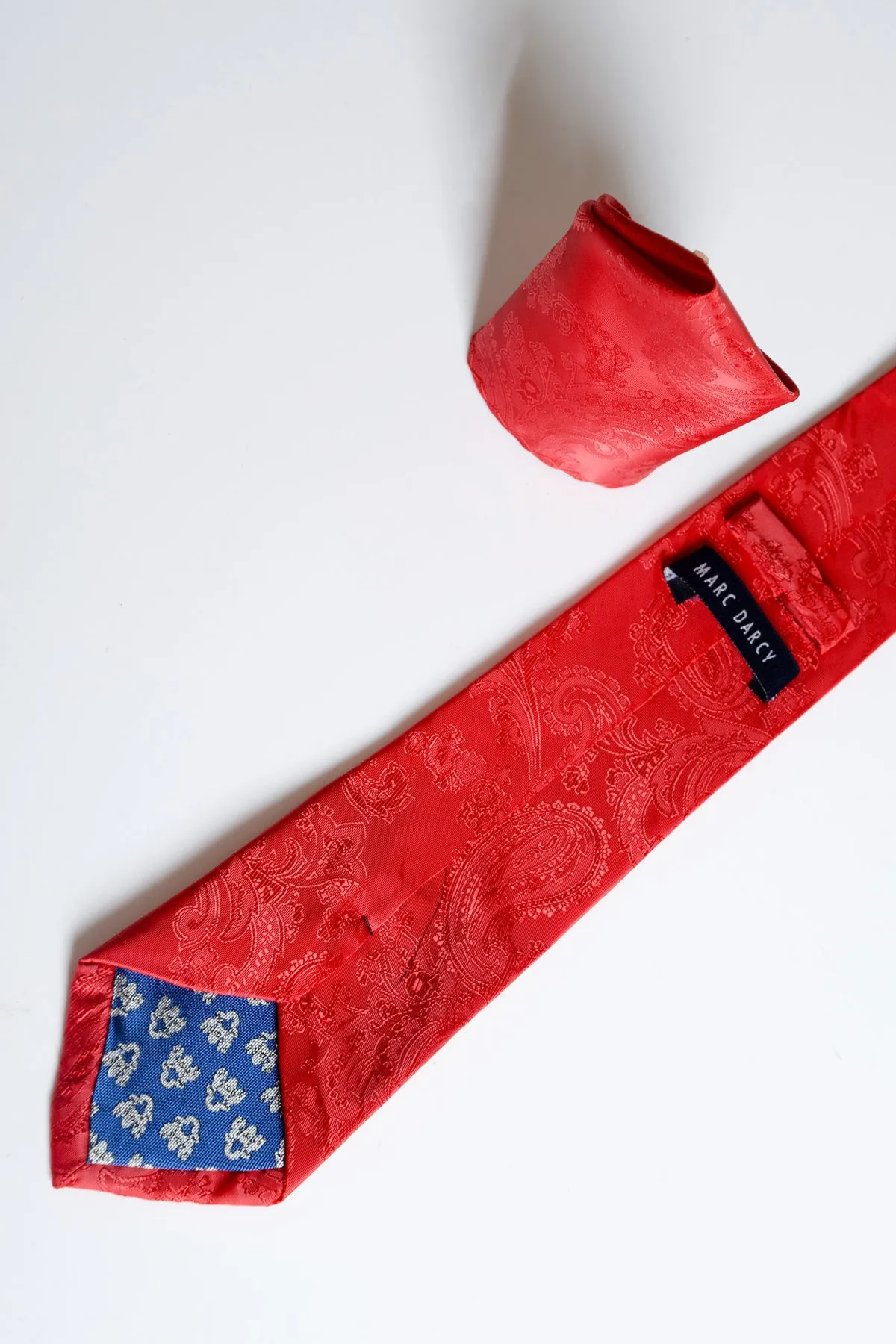 MD PAISLEY - Red Paisley Tie and Pocket Square Set