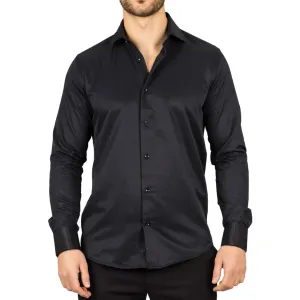 Men's Black Double Cuff Oxford Shirt