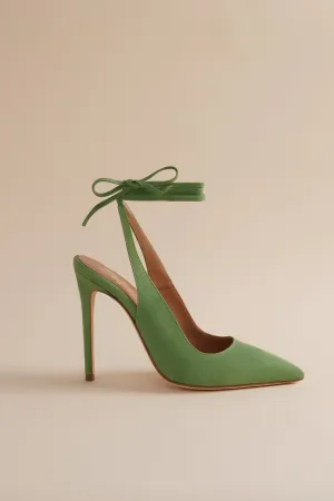 Ribbon Pump in Cactus Green Suede