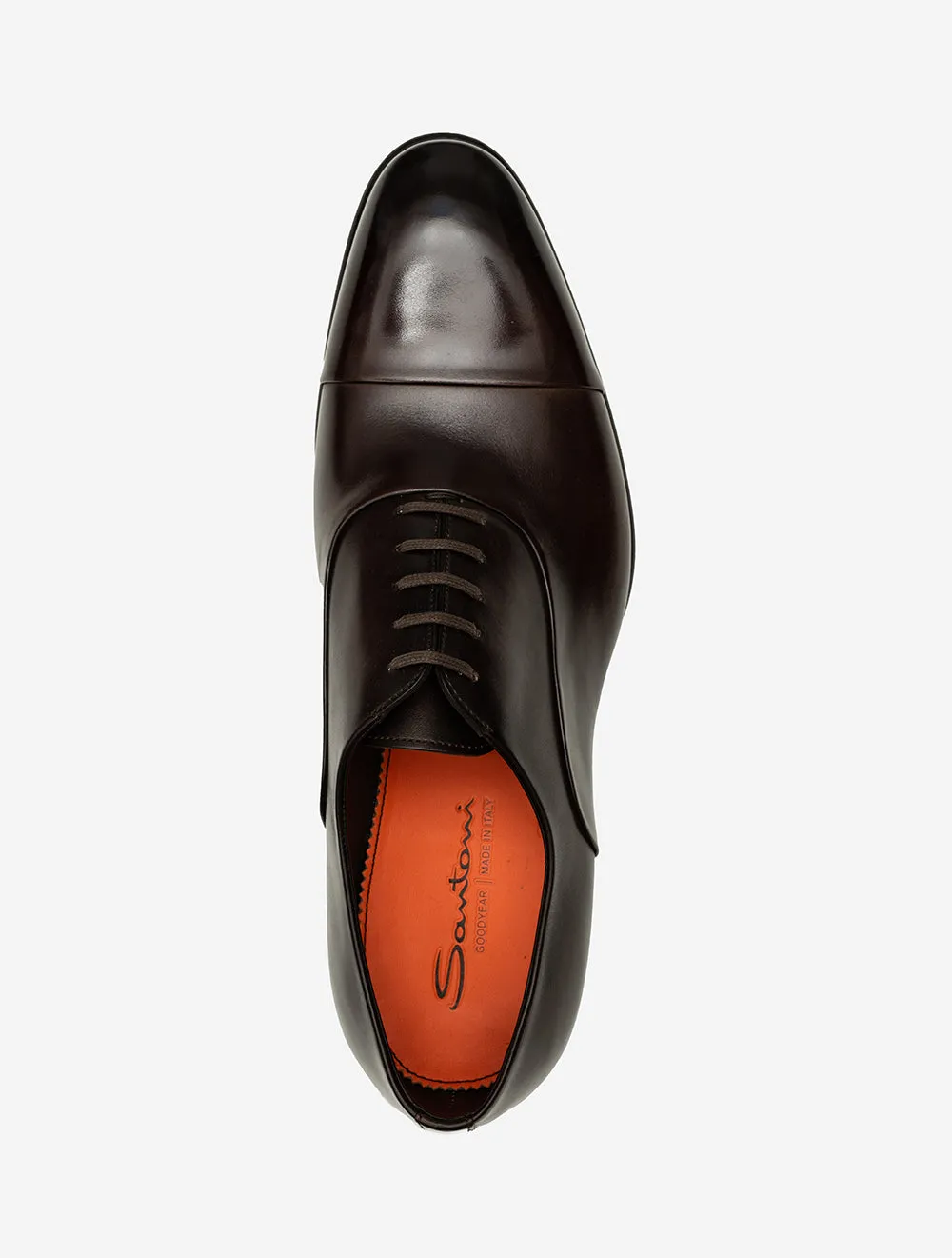 SANTONI Oxford Toe Cap Shoe Brown