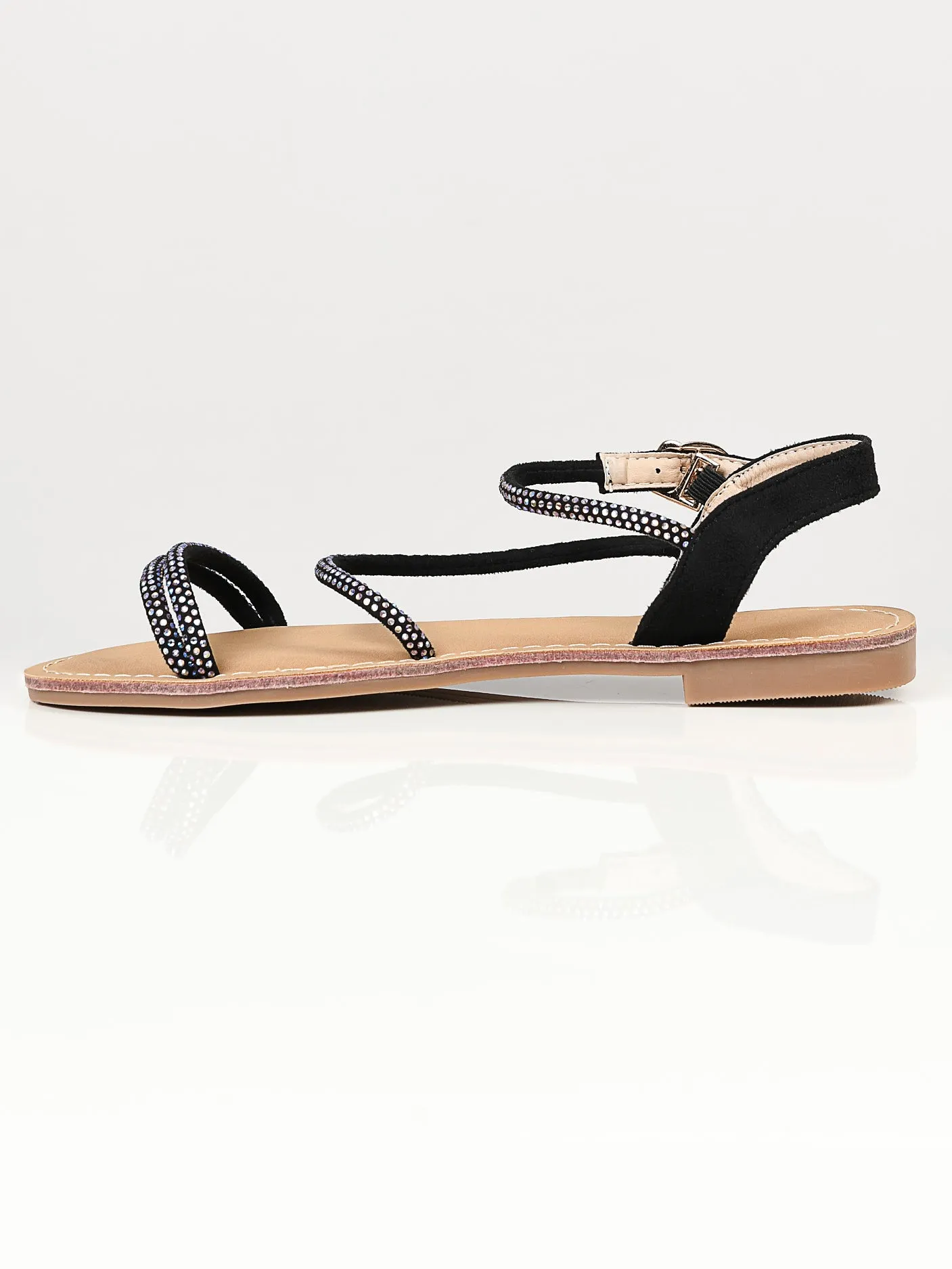 Shiny Sandals -  Black