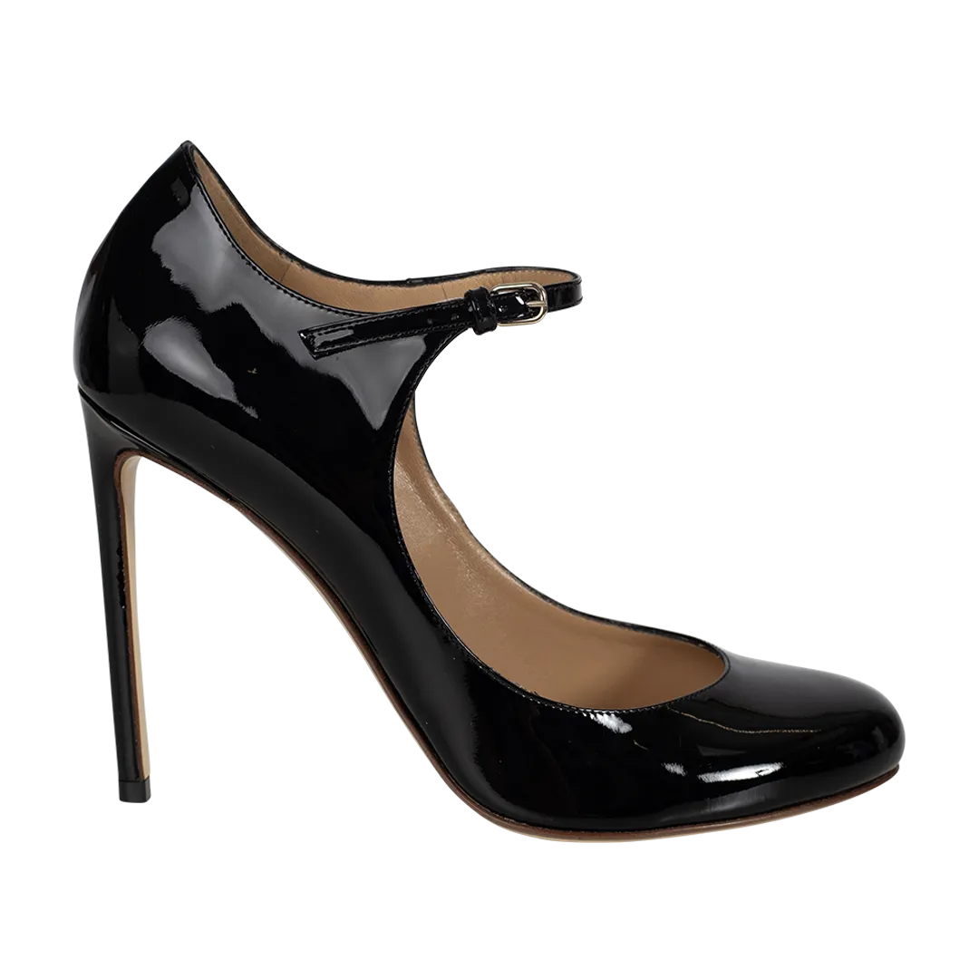 Side-Buckle Mary Jane Pumps Black