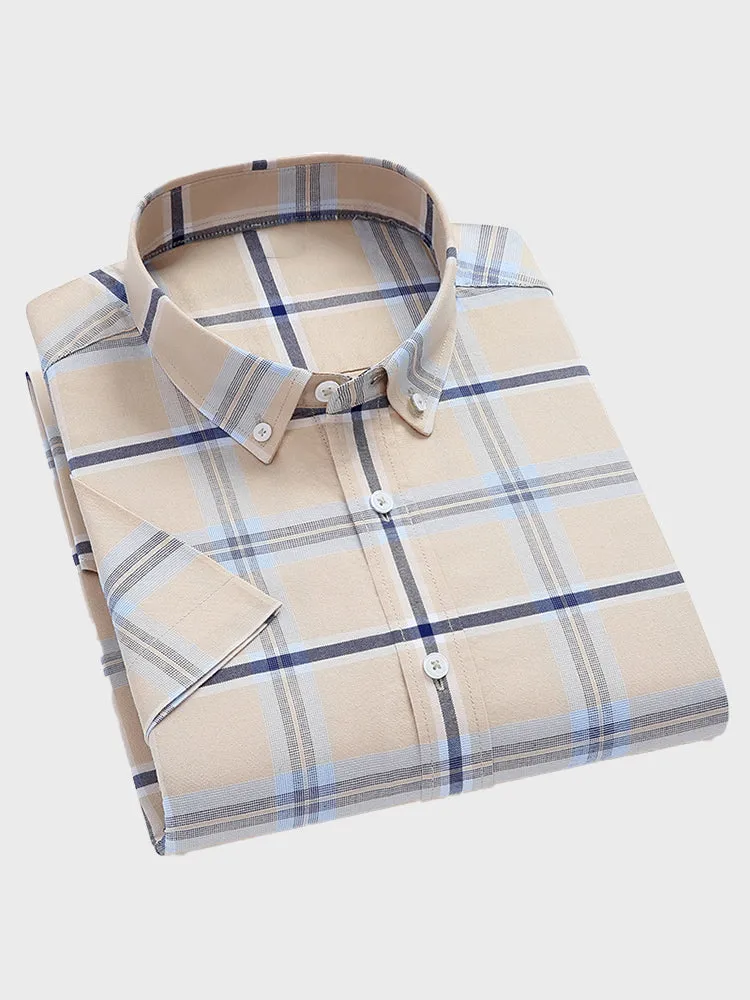 Summer Plaid Oxford Shirt for Men