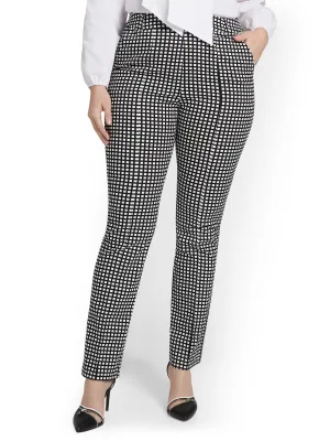 Tall High-Waisted Check Straight-Leg Pant - NY&Chic Collection