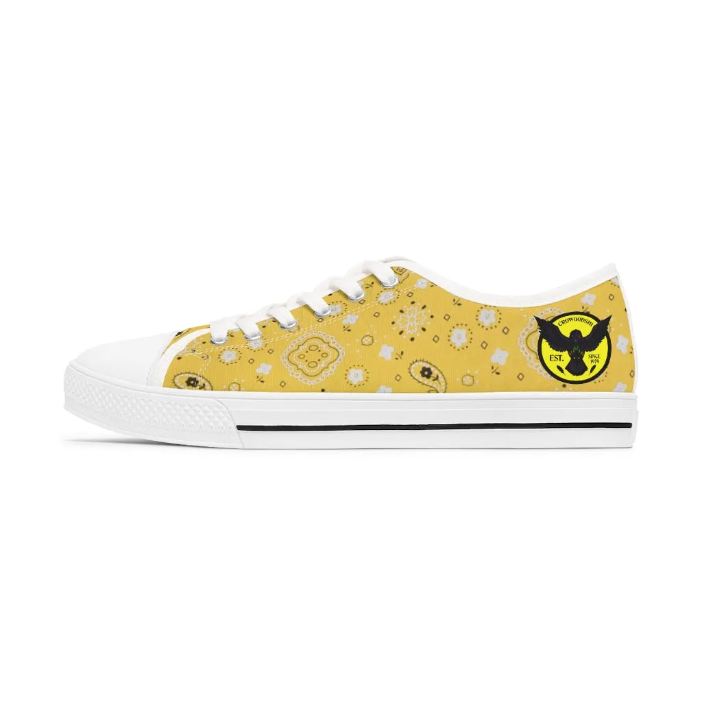 Women's Crowgodshi Yellow Colors Low Top Sneakers