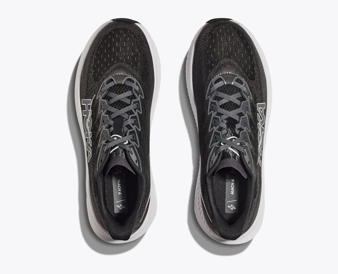 Women's Hoka Mach 6 (Black/White)