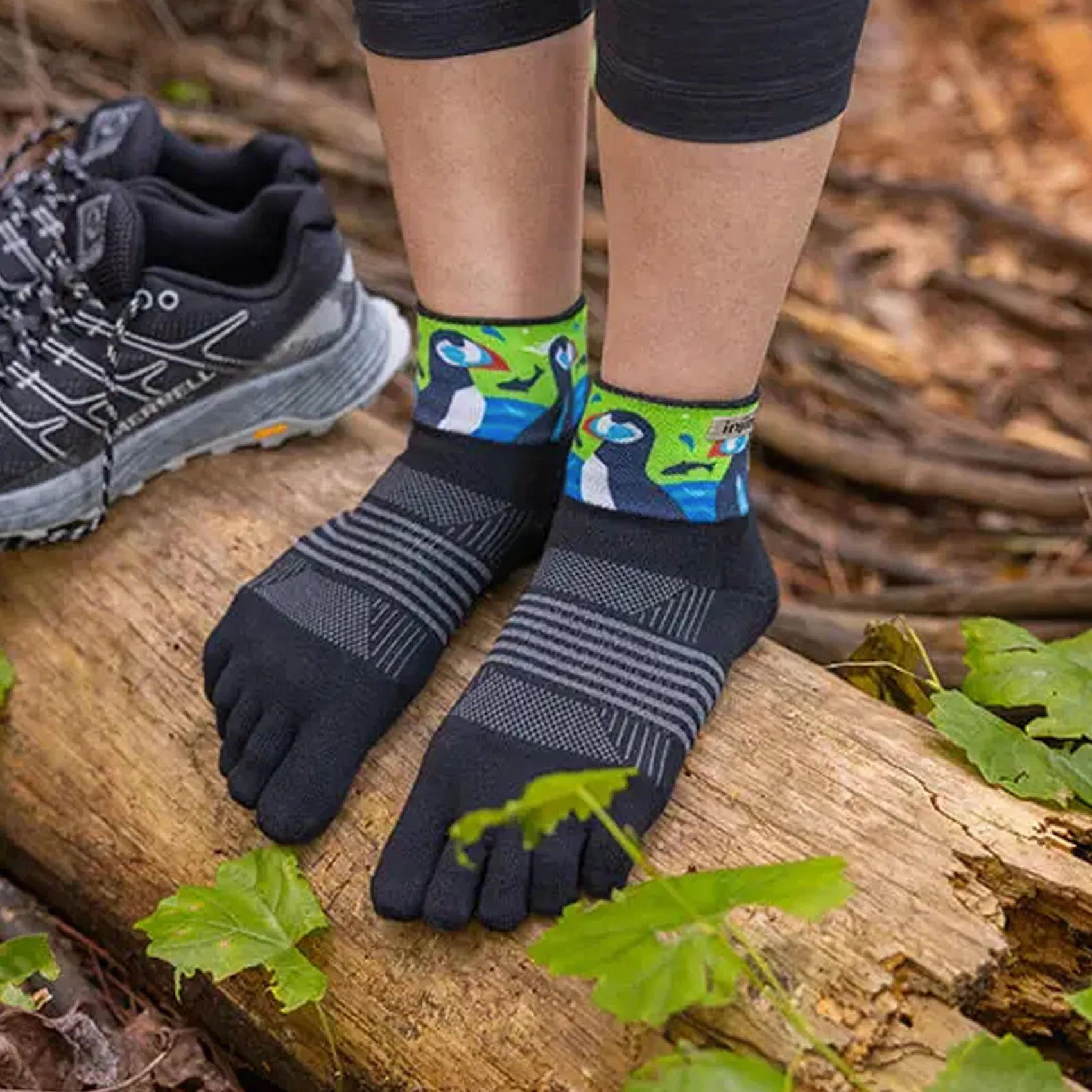 Womens Injinji Trail Artist Designed Mini-Crew Socks