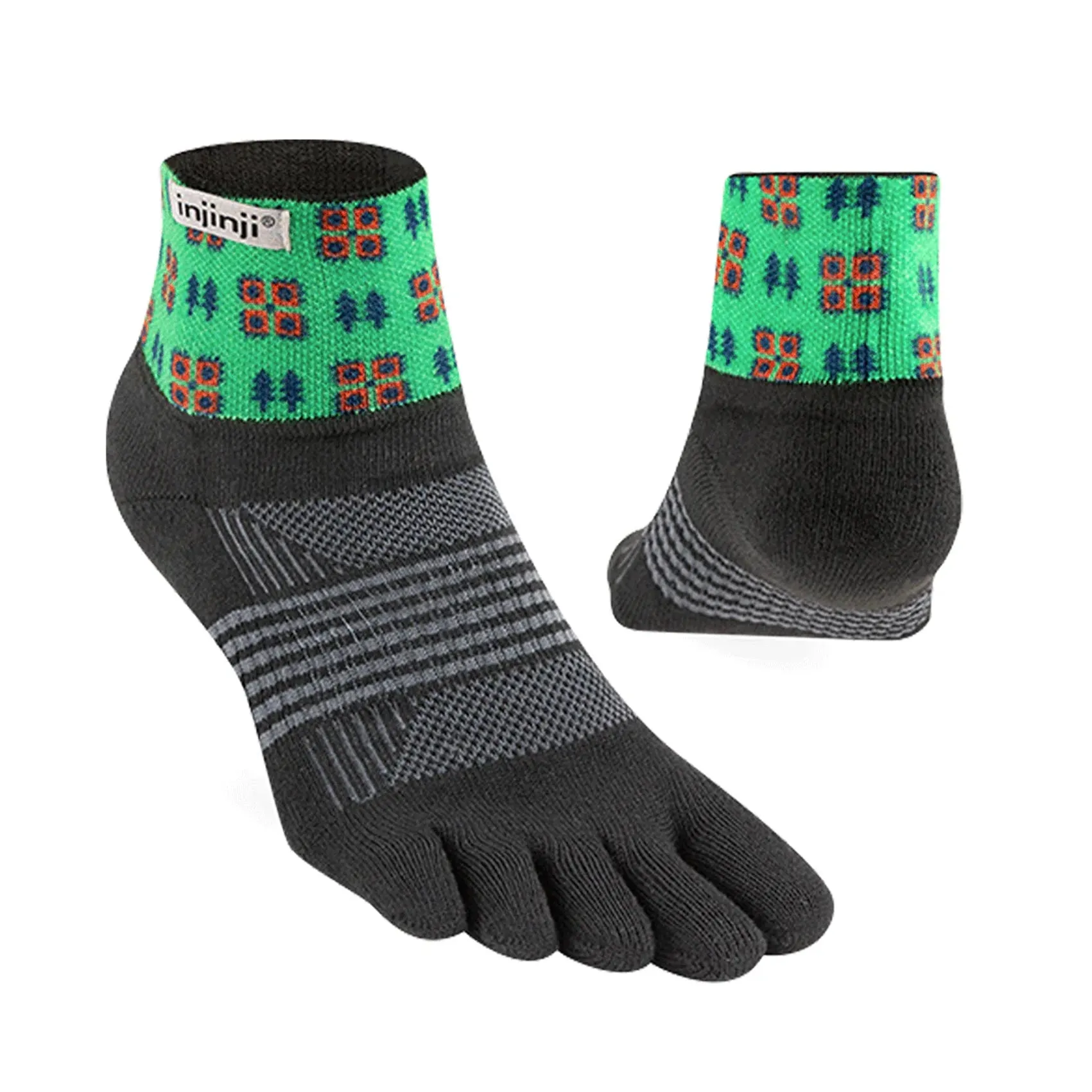 Womens Injinji Trail Artist Designed Mini-Crew Socks