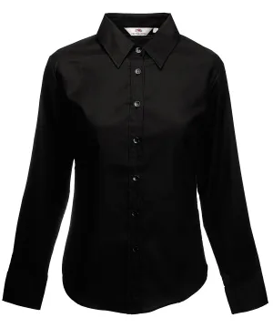 Womens Oxford long sleeve shirt | Black