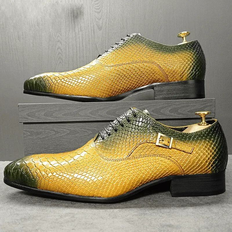 Yellow Black Mixed Snake Print Shoes