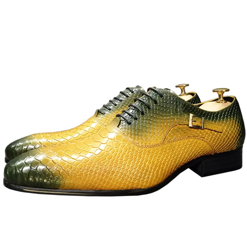 Yellow Black Mixed Snake Print Shoes